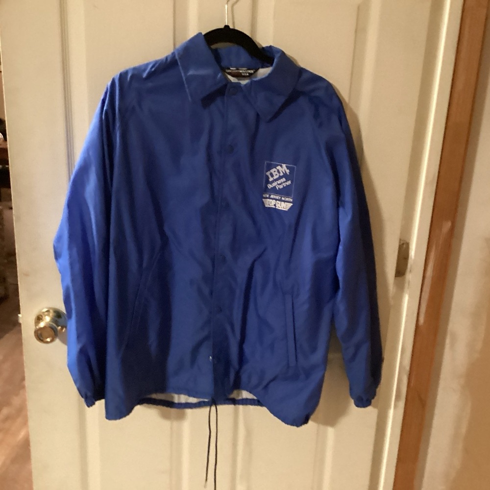 Vintage Sportsmaster IBM Business Partner Top Gun Jacket Blue Mens Large USA
